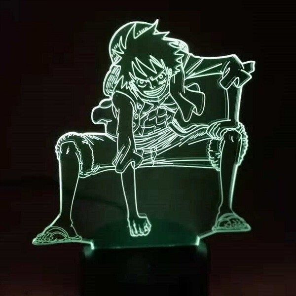 Επιτραπέζιο Φωτιστικό LED 3D Με 7 Χρώματα - Luffy One Piece