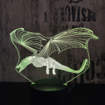 Επιτραπέζιο Φωτιστικό LED 3D Illusion Με 7 Χρώματα - Πετούμενος Δράκος - Image 7
