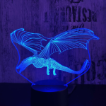 Επιτραπέζιο Φωτιστικό LED 3D Illusion Με 7 Χρώματα - Πετούμενος Δράκος - Image 4