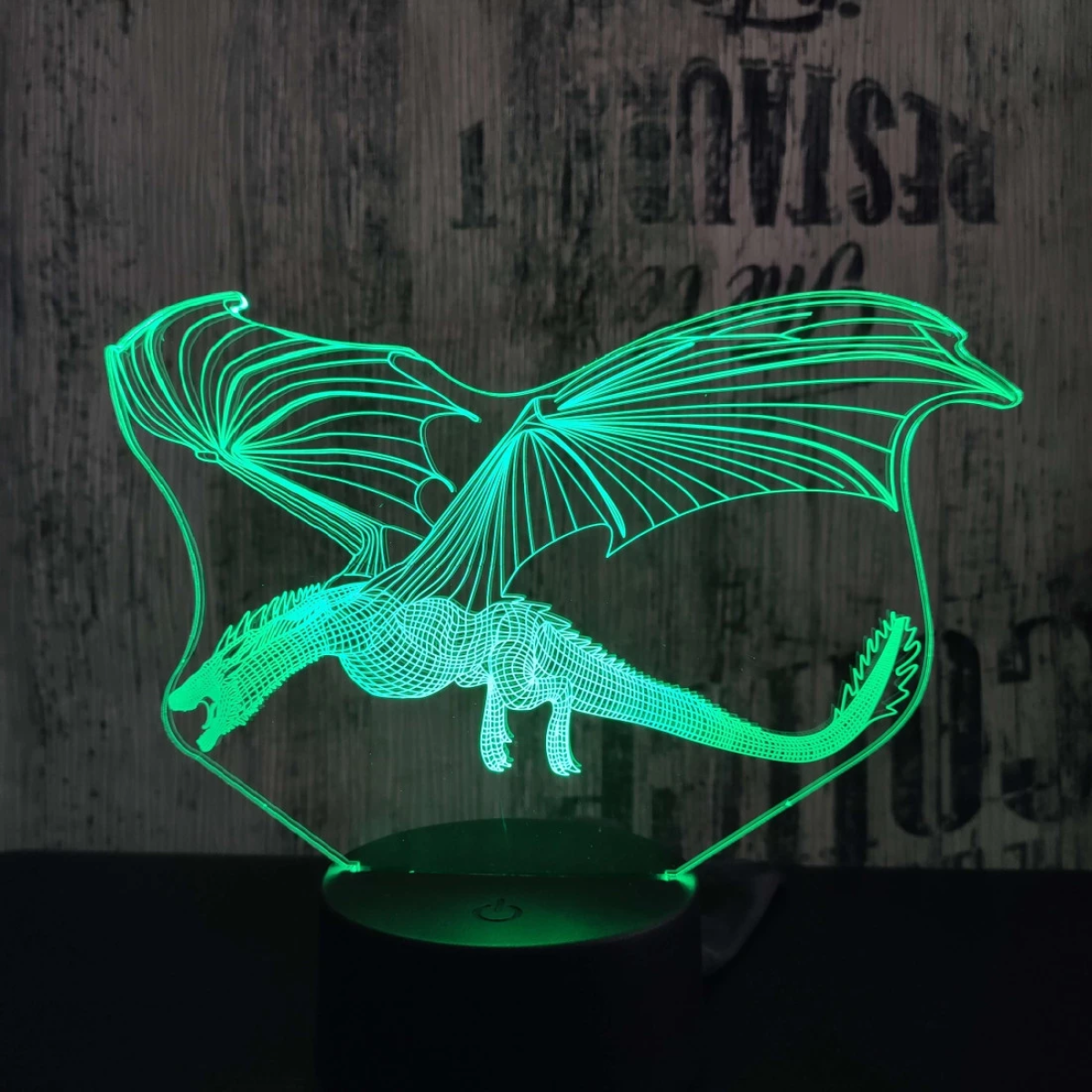 Επιτραπέζιο Φωτιστικό LED 3D Illusion Με 7 Χρώματα - Πετούμενος Δράκος - Image 6