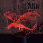 Επιτραπέζιο Φωτιστικό LED 3D Illusion Με 7 Χρώματα - Πετούμενος Δράκος - Image 5