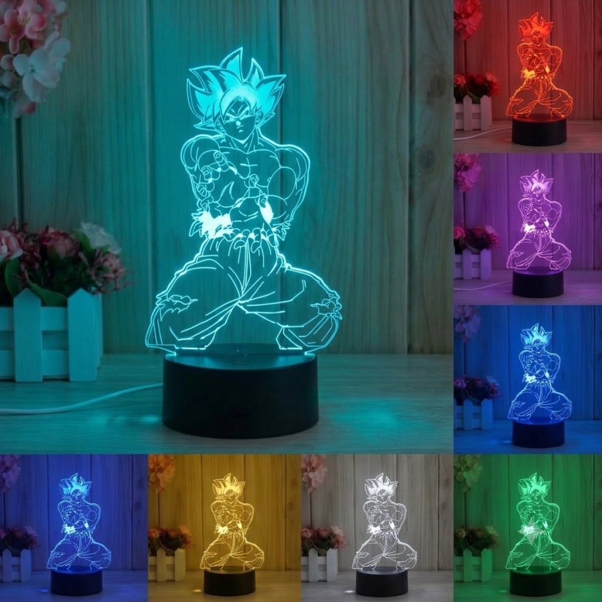 Επιτραπέζιο Φωτιστικό LED 3D Illusion Με 7 Χρώματα - Son Goku - Image 5