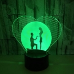 Επιτραπέζιο Φωτιστικό LED 3D Illusion Με 7 Χρώματα - Ζευγάρι σε Καρδιά - Image 6