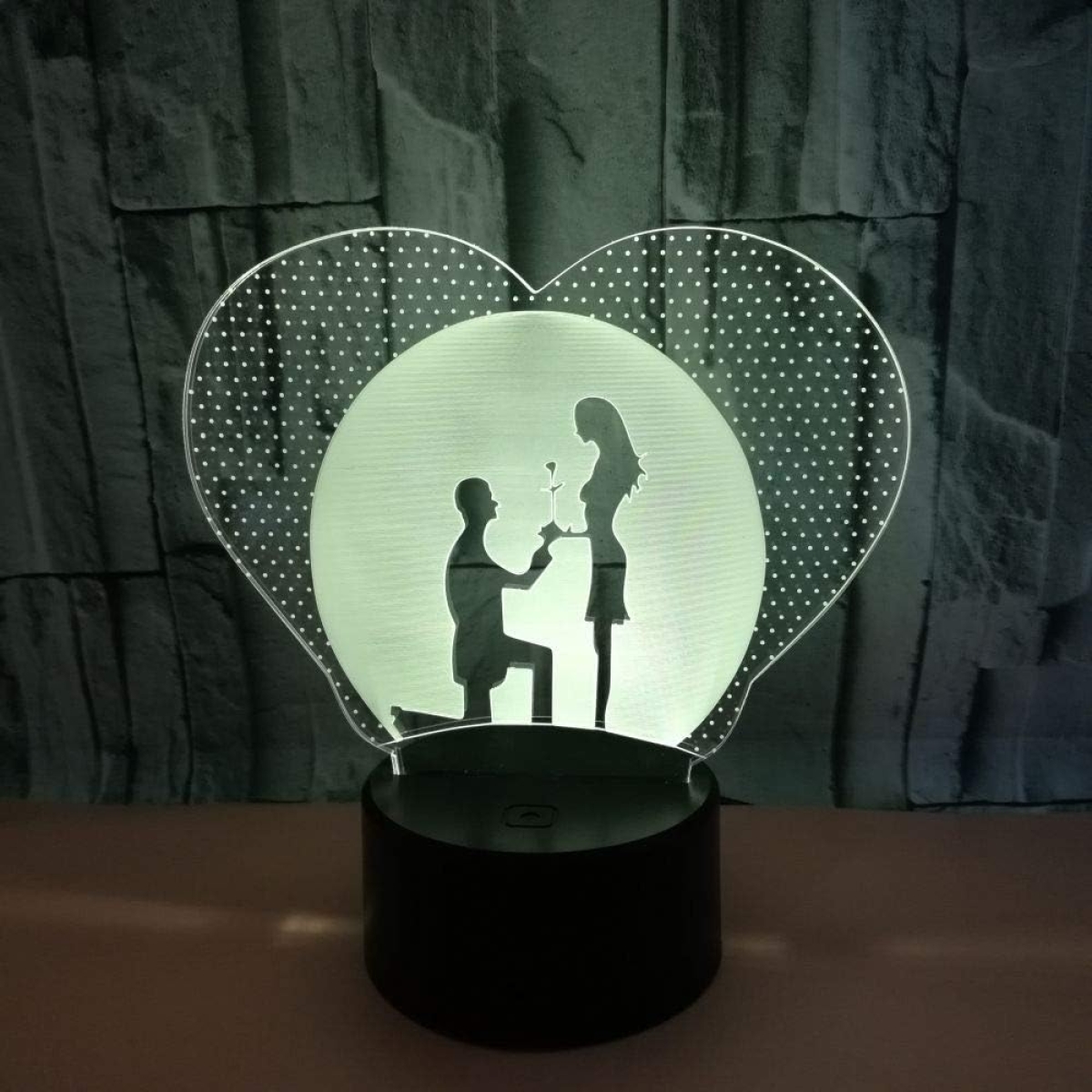 Επιτραπέζιο Φωτιστικό LED 3D Illusion Με 7 Χρώματα - Ζευγάρι σε Καρδιά - Image 7
