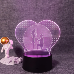 Επιτραπέζιο Φωτιστικό LED 3D Illusion Με 7 Χρώματα - Ζευγάρι σε Καρδιά - Image 8