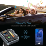 FM Transmitter Bluetooth Αυτοκινήτου με USB-C PD, USB Fast Charge, MP3 Player και RGB Φωτισμό P40 - Image 2