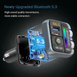 FM Transmitter Bluetooth Αυτοκινήτου με USB-C PD, USB Fast Charge, MP3 Player και RGB Φωτισμό P40 - Image 4