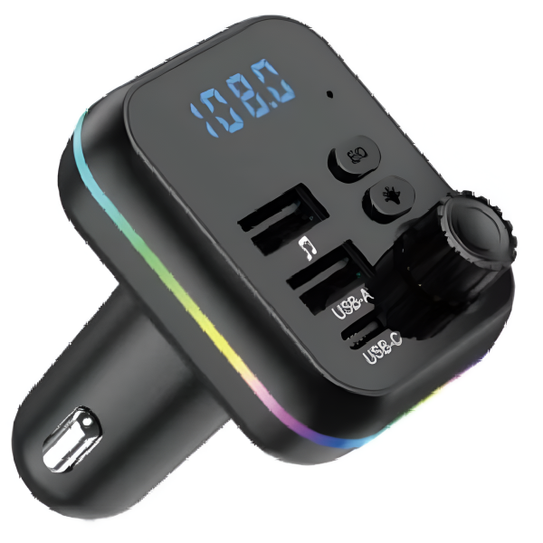 FM Transmitter Bluetooth Αυτοκινήτου με USB, USB-C PD, QC 3.0 και RGB Φωτισμό C44