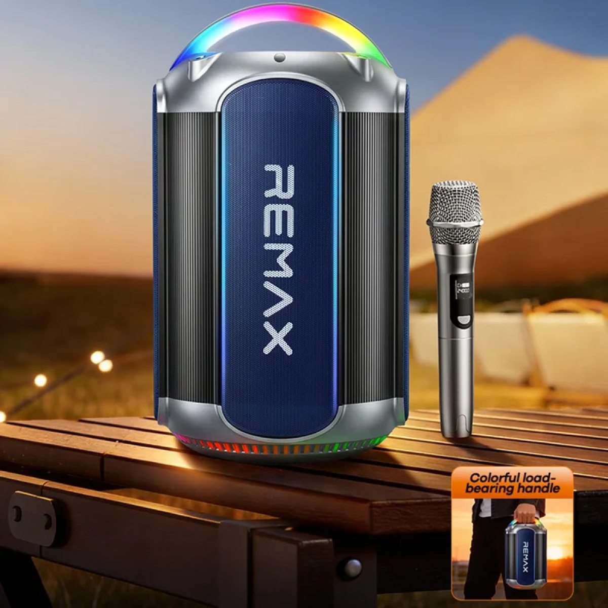 Φορητό Ασύρματο Ηχείο Bluetooth Με Μικρόφωνο Μαύρο Remax RB-MB06 - Image 2