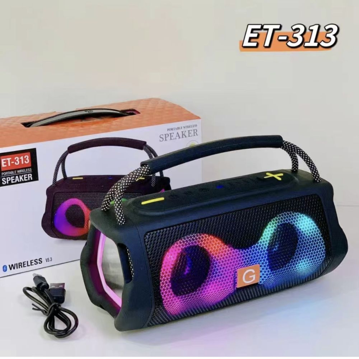 Φορητό Ηχείο Bluetooth ET-313 με LED Φωτισμό