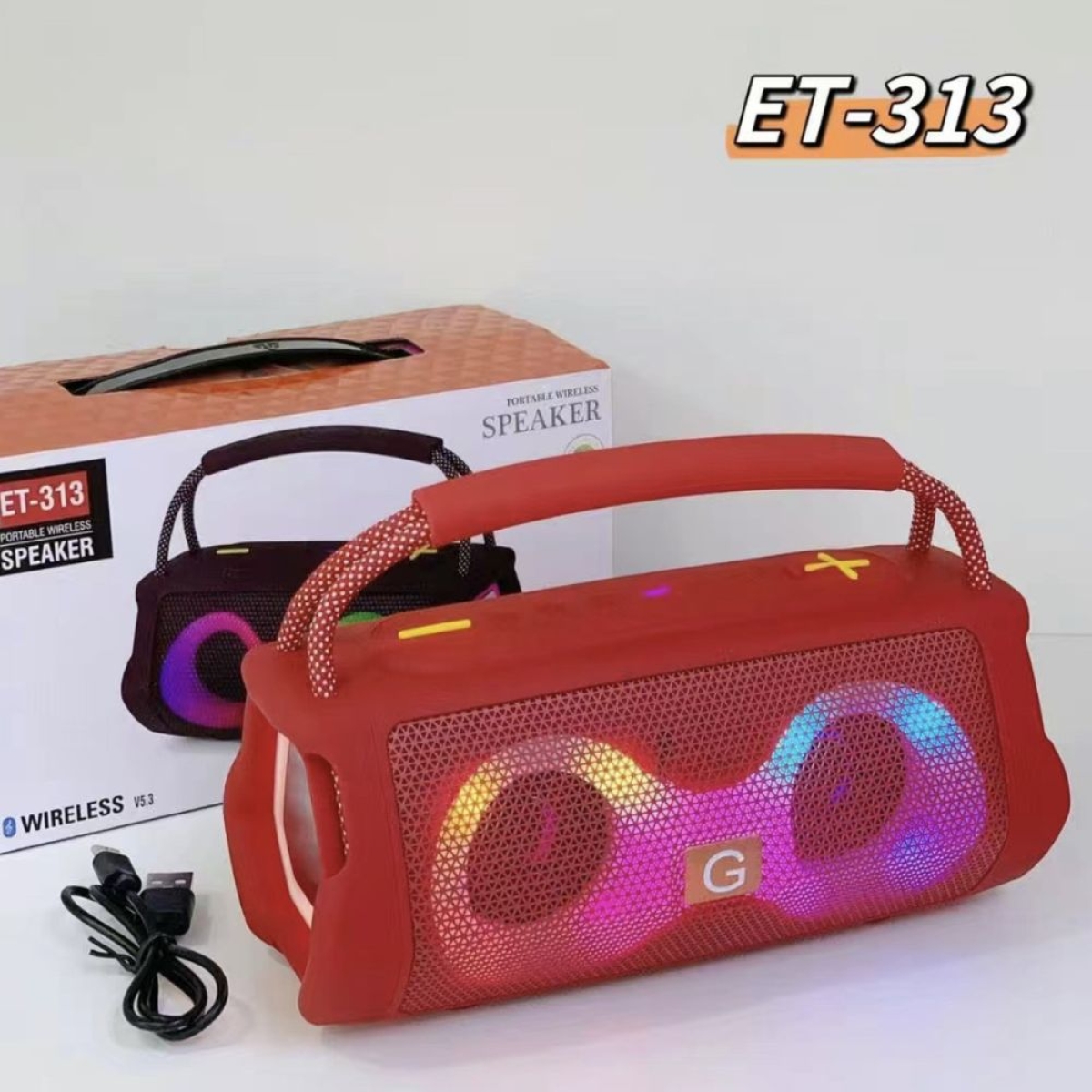 Φορητό Ηχείο Bluetooth ET-313 με LED Φωτισμό