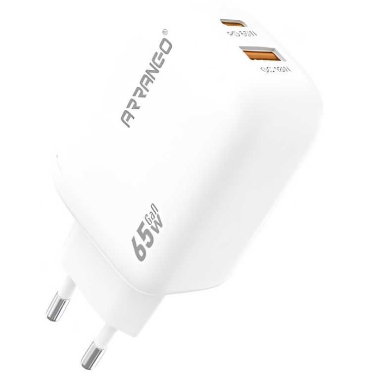 Φορτιστής Γρήγορης Φόρτισης GaN 65W USB-C & USB Arrango AC94168