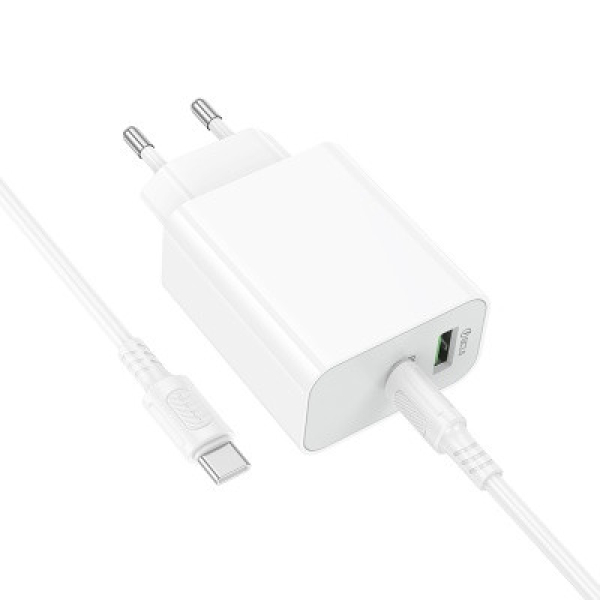 Φορτιστής Τοίχου 30W USB-C PD & USB-A QC 3.0 Λευκός - Borofone BA108A C-C