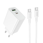 Φορτιστής Τοίχου 30W USB-C PD & USB-A QC 3.0 Λευκός - Borofone BA108A C-C - Image 4