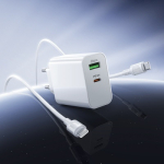 Φορτιστής Τοίχου 30W USB-C PD & USB-A QC 3.0 Λευκός - Borofone BA108A C-C - Image 8