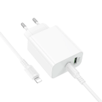 Φορτιστής Τοίχου 30W USB-C PD & USB-A QC 3.0 με Καλώδιο USB-C σε Lightning Λευκός - Borofone BA108A c-ios Stellar - Image 5