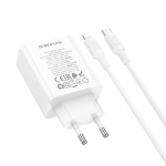 Φορτιστής Τοίχου 30W USB-C PD & USB-A QC 3.0 με Καλώδιο USB-C σε Lightning Λευκός - Borofone BA108A c-ios Stellar - Image 6