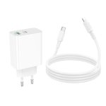Φορτιστής Τοίχου 30W USB-C PD & USB-A QC 3.0 με Καλώδιο USB-C σε Lightning Λευκός - Borofone BA108A c-ios Stellar - Image 7