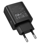Φορτιστής Τοίχου PD 30W με 2x USB-C, USB-A, LED Οθόνη & Καλώδιο USB-C σε Lightning 1m Μαύρος - Borofone BA98A - Image 3