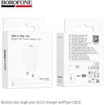 Φορτιστής Τοίχου USB & USB-C 15W Λευκός - Borofone BA111A - Image 2