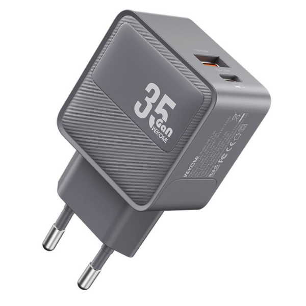 Φορτιστής USB-A + USB-C 35W PD/PPS Fast Charger EU Wekome WP-U105