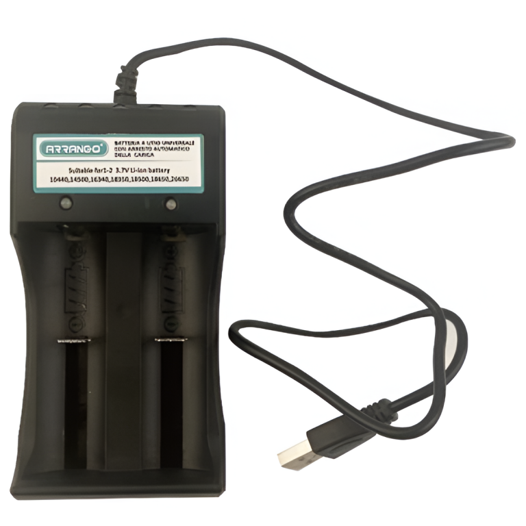 Φορτιστής USB για Μπαταρίες Λιθίου 18650 Διπλής Θέσης AT57180
