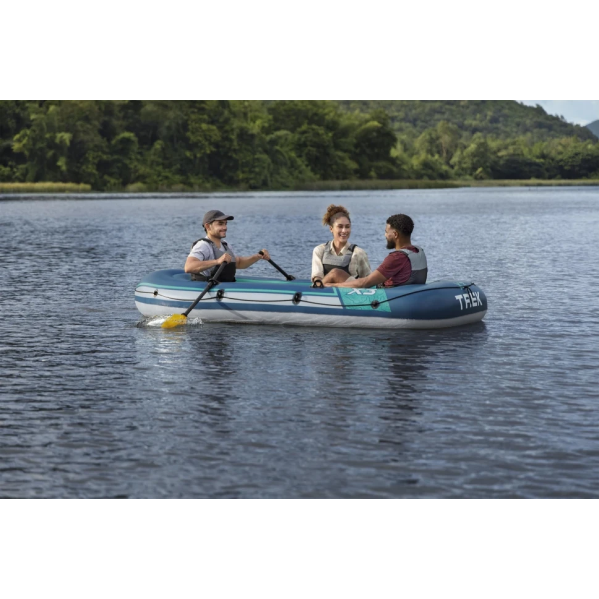 Φουσκωτή Βάρκα Θαλάσσης Hydro-Force™ Trek X3 294x137 εκ. με Κουπιά & Τρόμπα Bestway 61154 - Image 8
