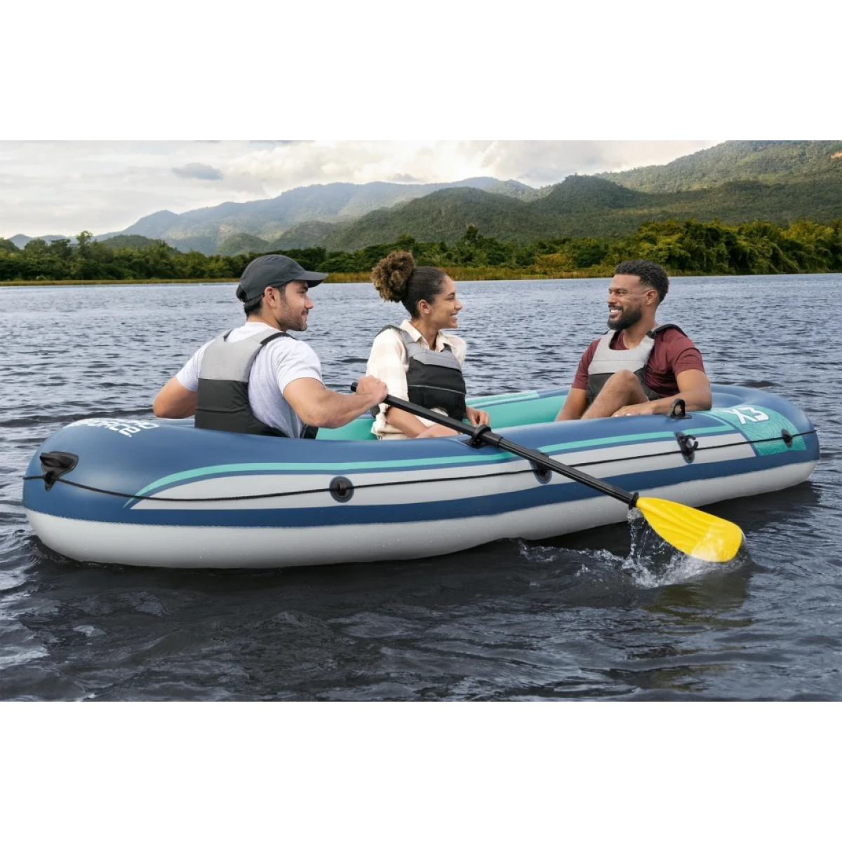 Φουσκωτή Βάρκα Θαλάσσης Hydro-Force™ Trek X3 294x137 εκ. με Κουπιά & Τρόμπα Bestway 61154 - Image 6