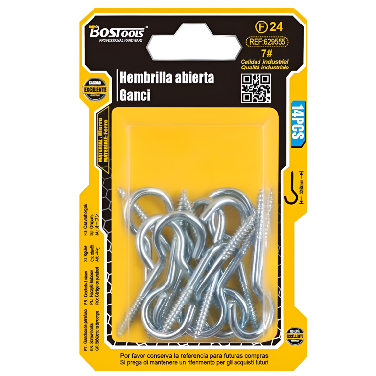Γάντζοι Βιδωτοί 50mm Σετ 14 Τεμαχίων Bostools 629555