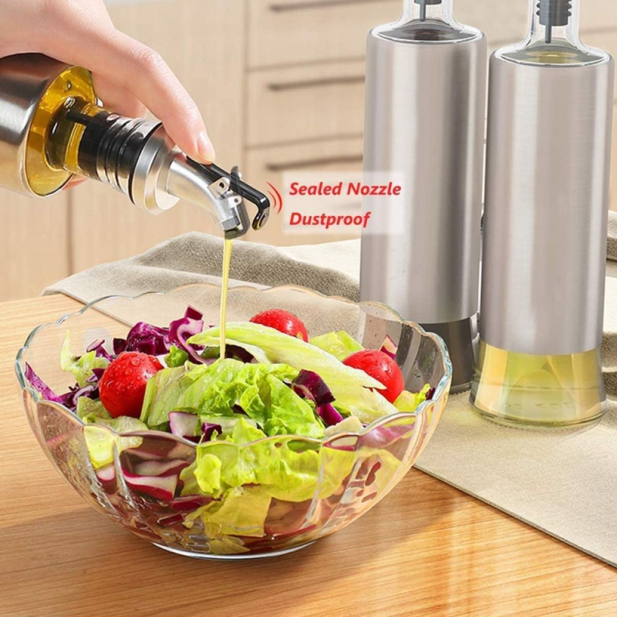 Γυάλινο Δοχείο Λαδιού 500ml με Ροή