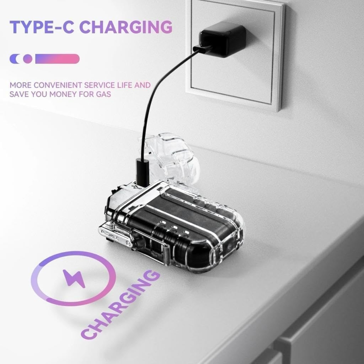 Ηλεκτρικός Αναπτήρας USB-C με LED Φακό & Καραμπίνερ SDS-29154 - Image 4