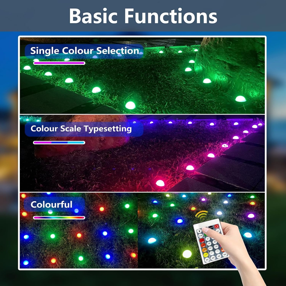 Ηλιακά Φωτιστικά Κήπου RGB Με Τηλεχειριστήριο 25 Τεμαχίων IP65 10m - Image 8
