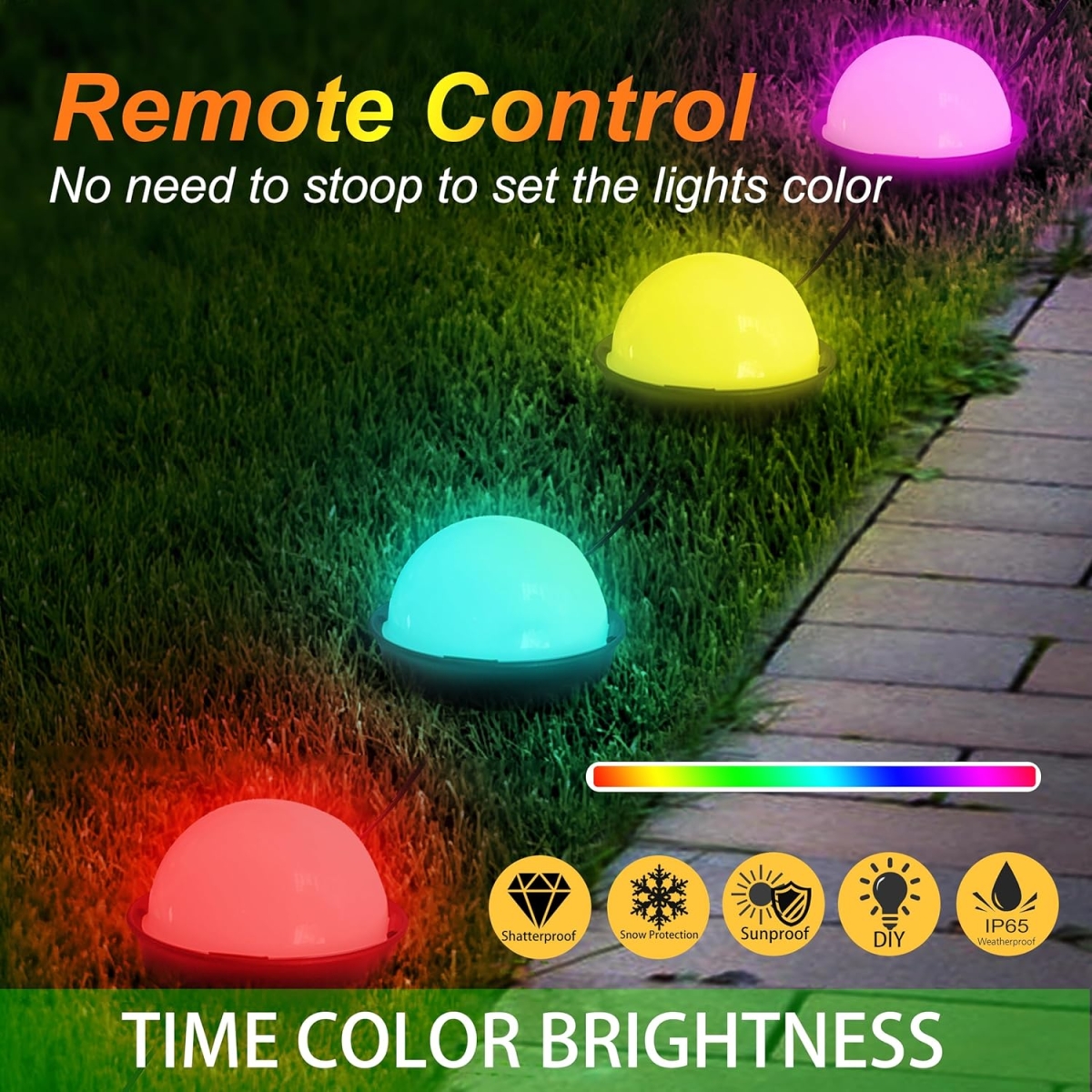 Ηλιακά Φωτιστικά Κήπου RGB Με Τηλεχειριστήριο 25 Τεμαχίων IP65 10m - Image 2
