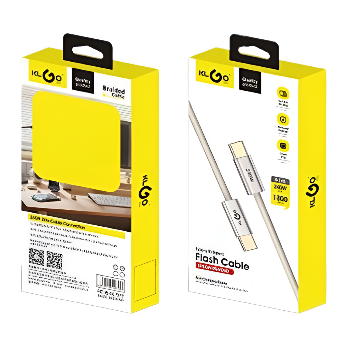 Καλώδιο Φόρτισης & Δεδομένων USB-C σε USB-C PD 240W 1.8m KLGO S-145