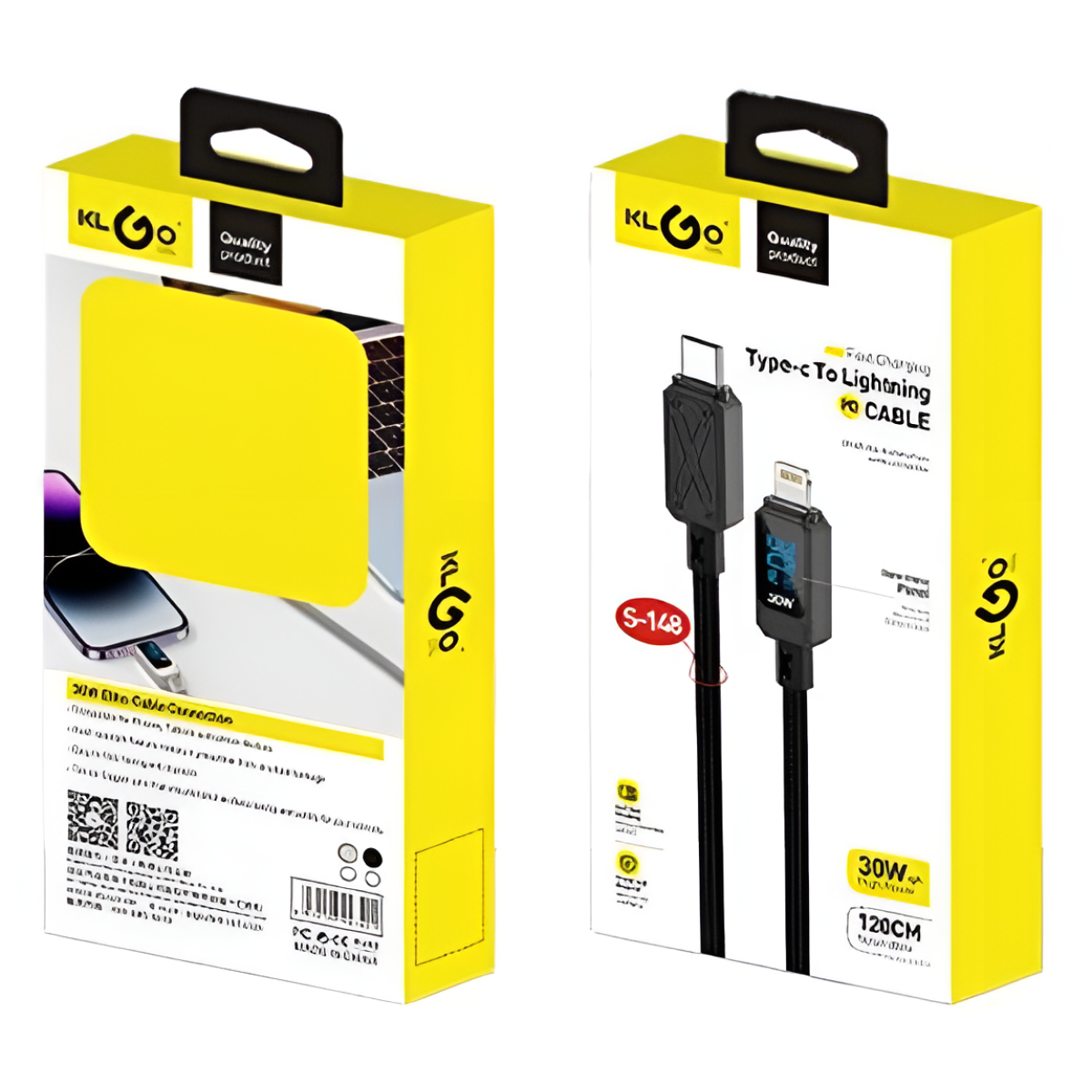 Καλώδιο Φόρτισης USB-C σε Lightning PD 30W 1.2m KLGO S-148 - Image 4