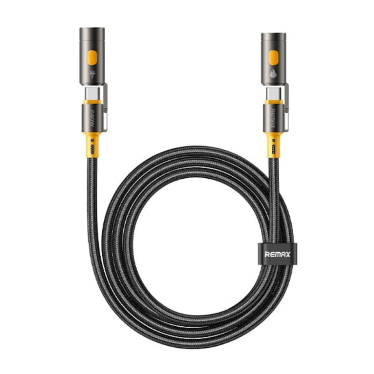 Καλώδιο Φόρτισης USB Type-C Σε Type-C 240W Με LED Φακό Και Αναπτήρα 1.2m Remax CB21