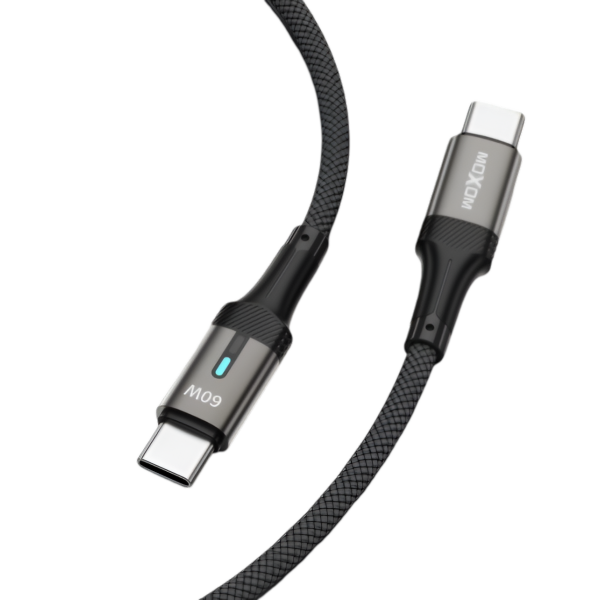 Καλώδιο Φόρτισης USB Type-C Σε Type-C 60W Με Smart Power Off 1m Moxom MX-CB376