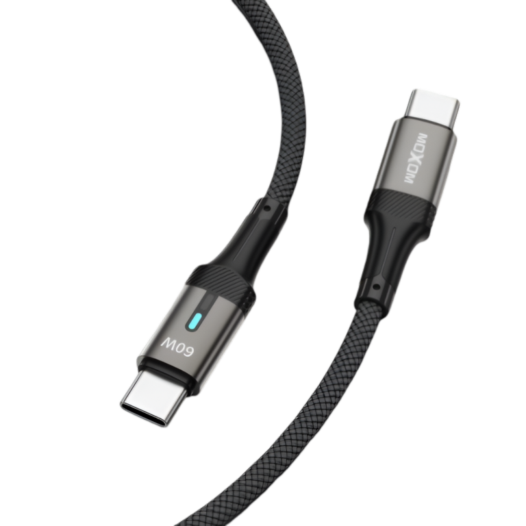 Καλώδιο Φόρτισης USB Type-C Σε Type-C 60W Με Smart Power Off 1m Moxom MX-CB376