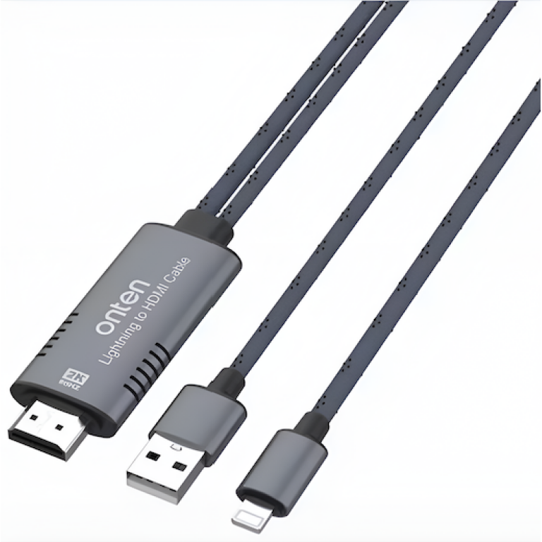 Καλώδιο Lightning Σε HDMI 4K HDR 1.8m Onten OTN-LT750
