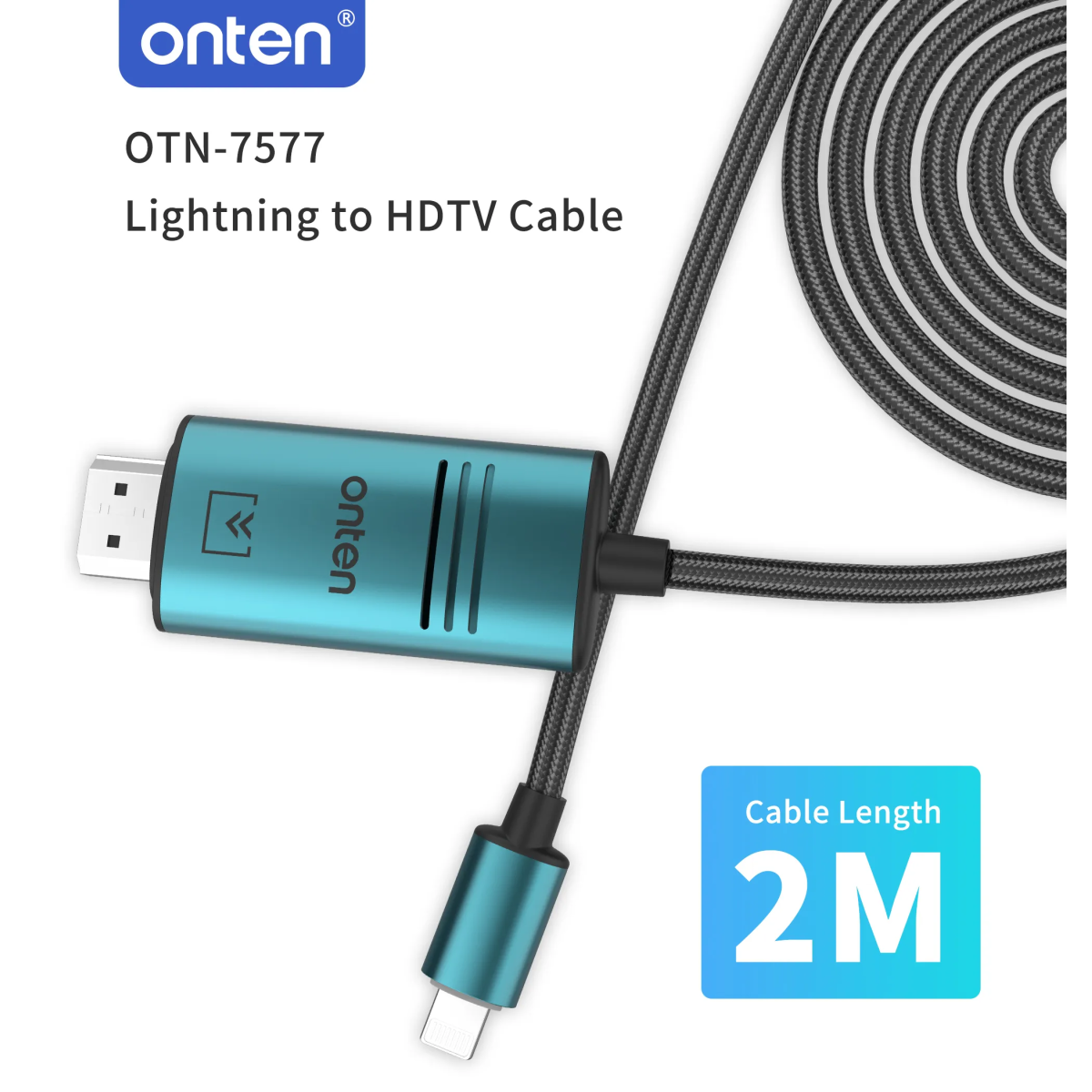 Καλώδιο Lightning Σε HDMI Full HD 1080p 2m Onten OTN-7577 - Image 5