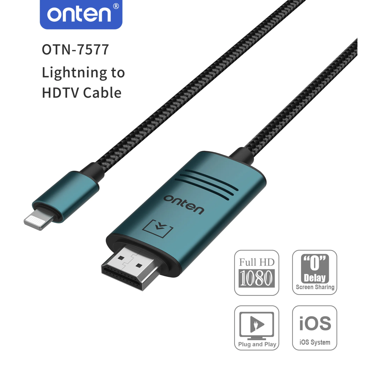 Καλώδιο Lightning Σε HDMI Full HD 1080p 2m Onten OTN-7577 - Image 4