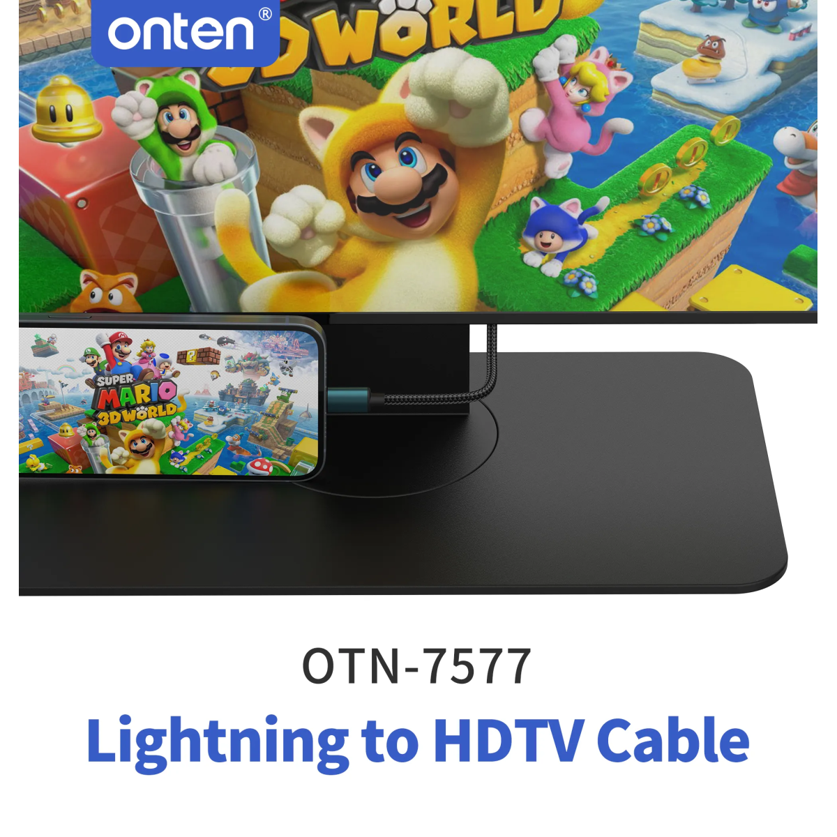 Καλώδιο Lightning Σε HDMI Full HD 1080p 2m Onten OTN-7577 - Image 3