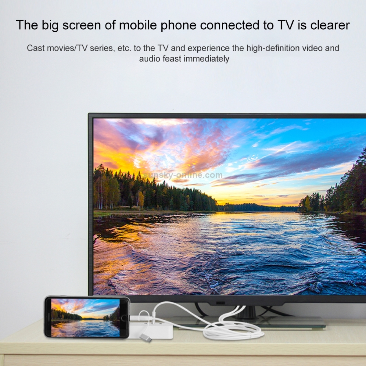 Καλώδιο Προβολής Οθόνης Σε HDMI Full HD 1080P Lightning / Type-C / Micro USB Onten OTN-7537A - Image 4