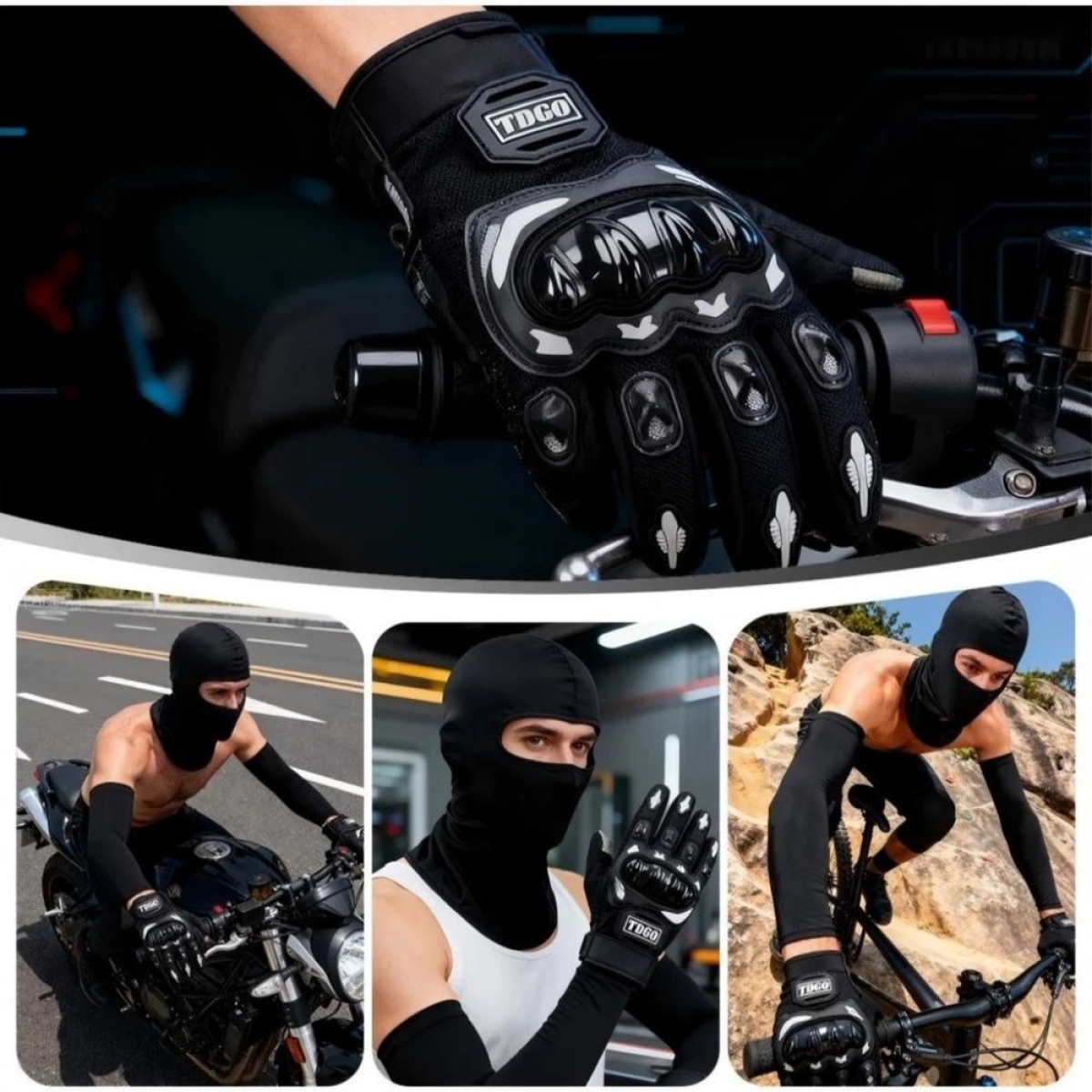 Καλοκαιρινά Γάντια Μηχανής XL με Προστασία W17939-9