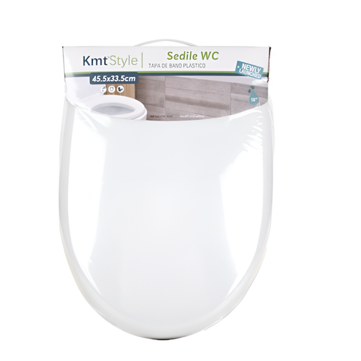 Καπάκι Τουαλέτας Πλαστικό Λευκό 45.5x33.5cm 523628 - Image 2