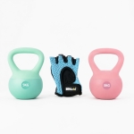 Kettlebell 5kg με Επένδυση Βινυλίου και Αντιολισθητική Λαβή για Προπόνηση με Δώρο Γάντια