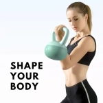 Kettlebell 5kg με Επένδυση Βινυλίου και Αντιολισθητική Λαβή για Προπόνηση με Δώρο Γάντια