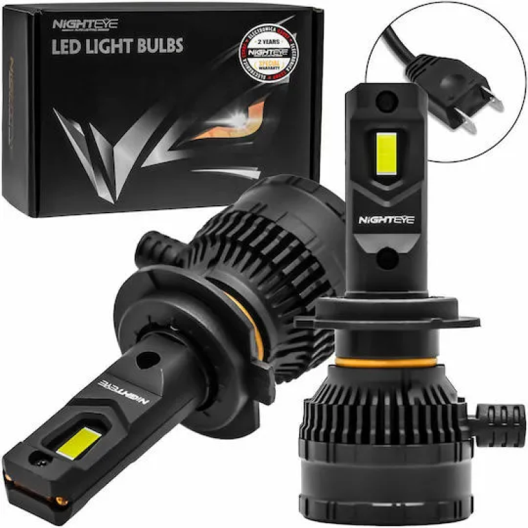 Λάμπες Αυτοκινήτου LED 200W 40000LM 6500K IP68 Canbus 9-32V 2τμχ NightEYE A315-S26-H7