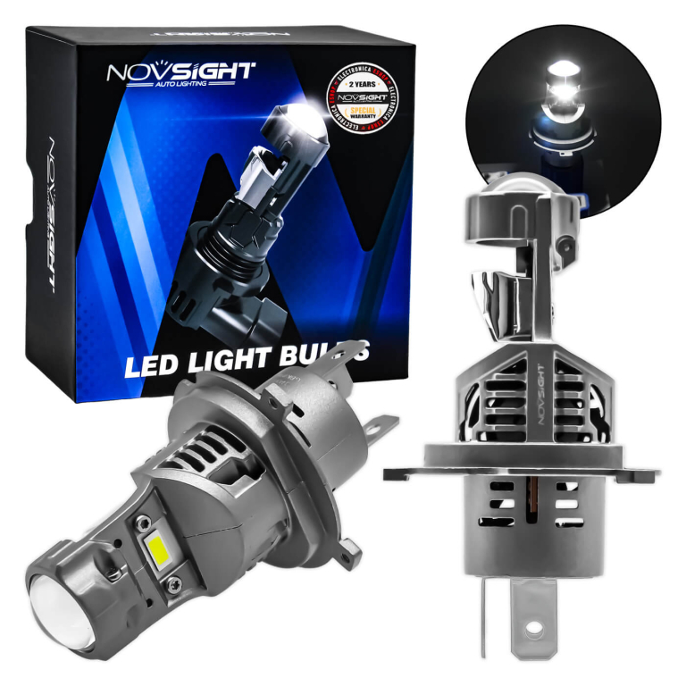 Λάμπες Αυτοκινήτου LED H4 Με Προτζέκτορα 80W 20000LM 6500K IP68 Novsight A500 T19