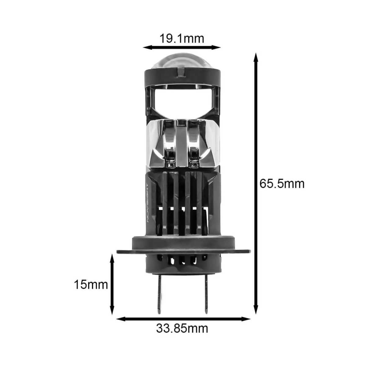 Λάμπες Αυτοκινήτου LED H7 Με Προτζέκτορα 80W 20000LM 6500K IP68 Novsight A500 T19 - Image 3